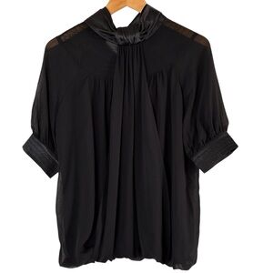 C2 Studio | Black short sleeve evening blouse